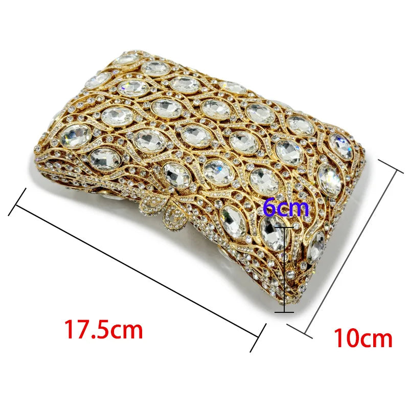 Mais novo cristal de vidro feminino noite embreagem strass sacos festa diamante casamento noiva saco luxo designer bolsas corrente metal